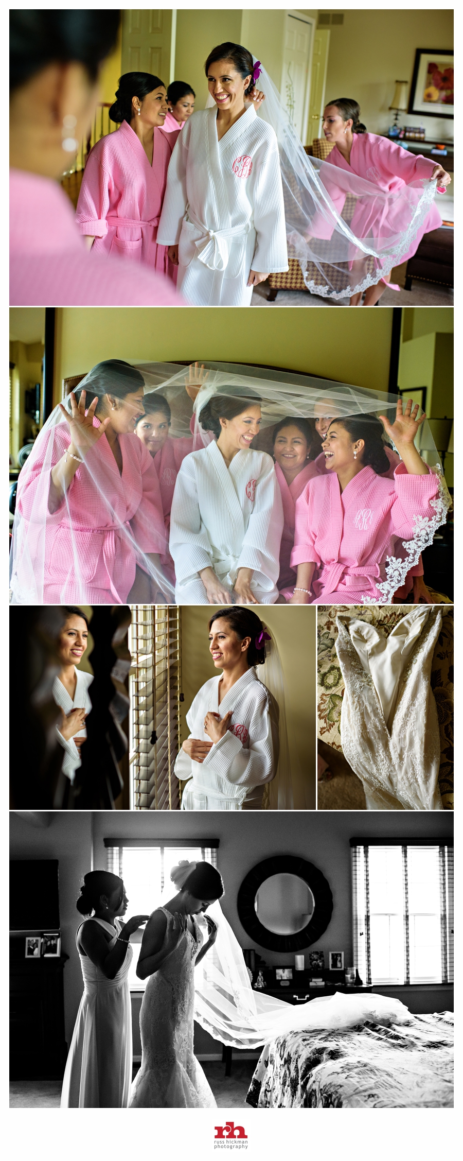 A Bride puts on her Wedding Dress before her Ceremony at Pearl S Buck Estate.